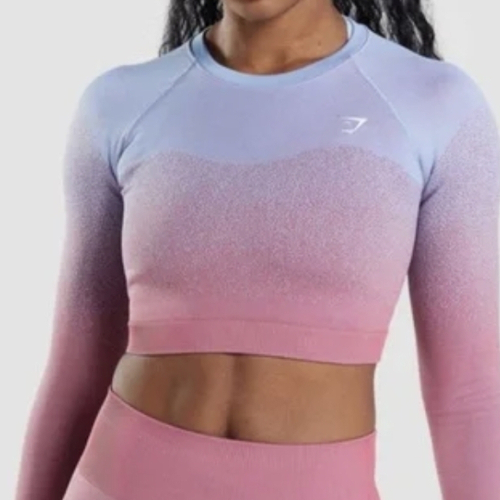 Gymshark Adapt Women's Ombre Crop Top - Purple And Pink Ombre